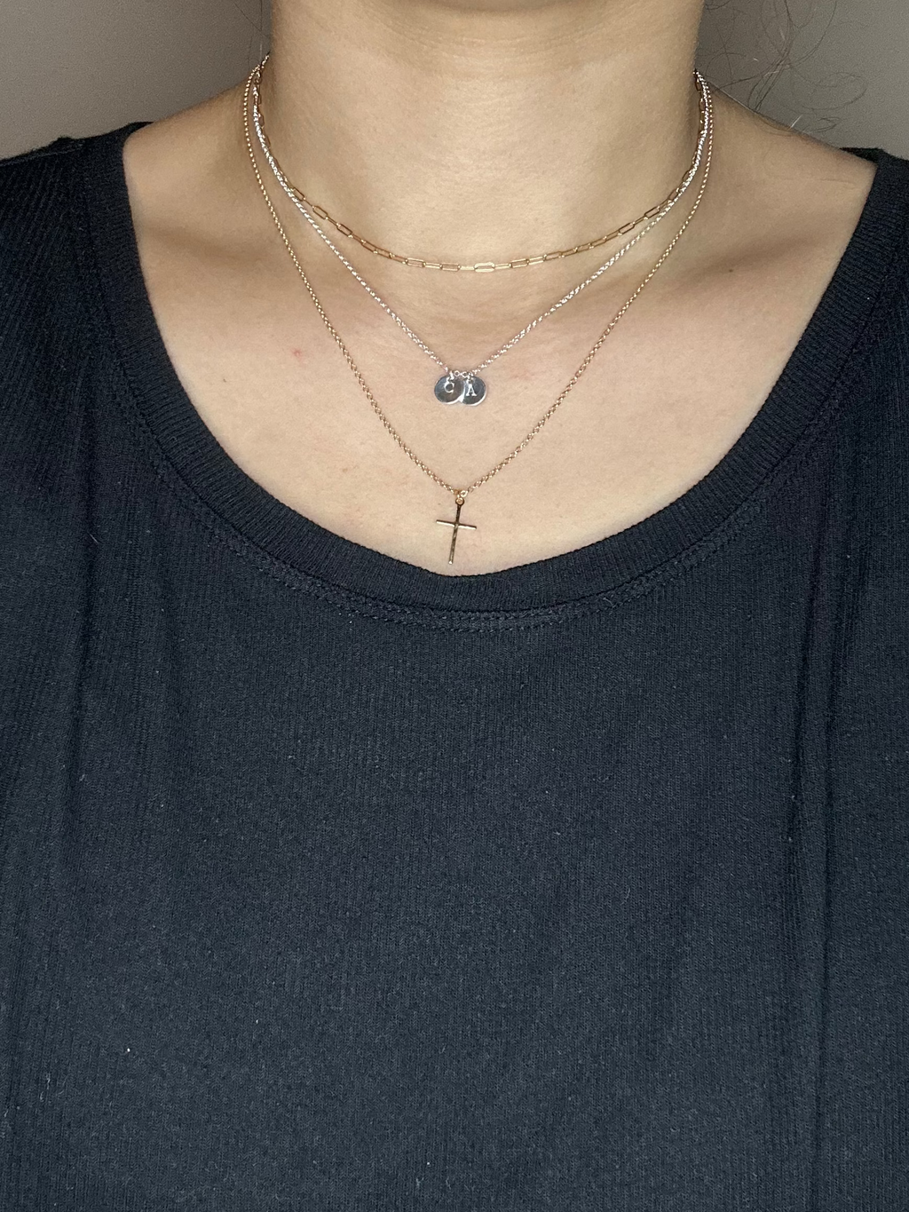Sterling Silver Cross Necklace - Horizontal