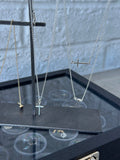 Sterling Silver Cross Necklace - Horizontal
