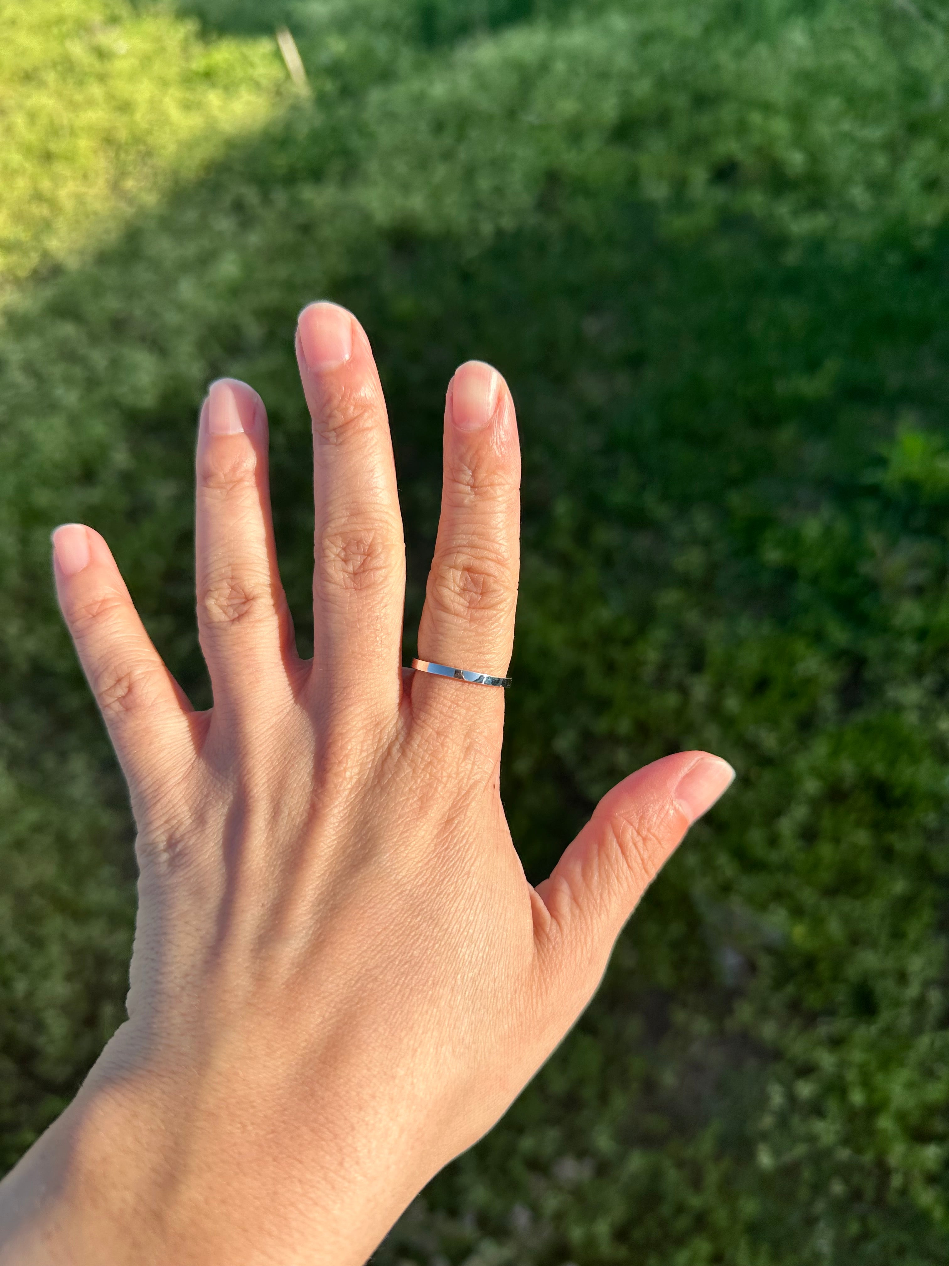 Straight Edge Timeless Sterling Silver Ring - 2 mm