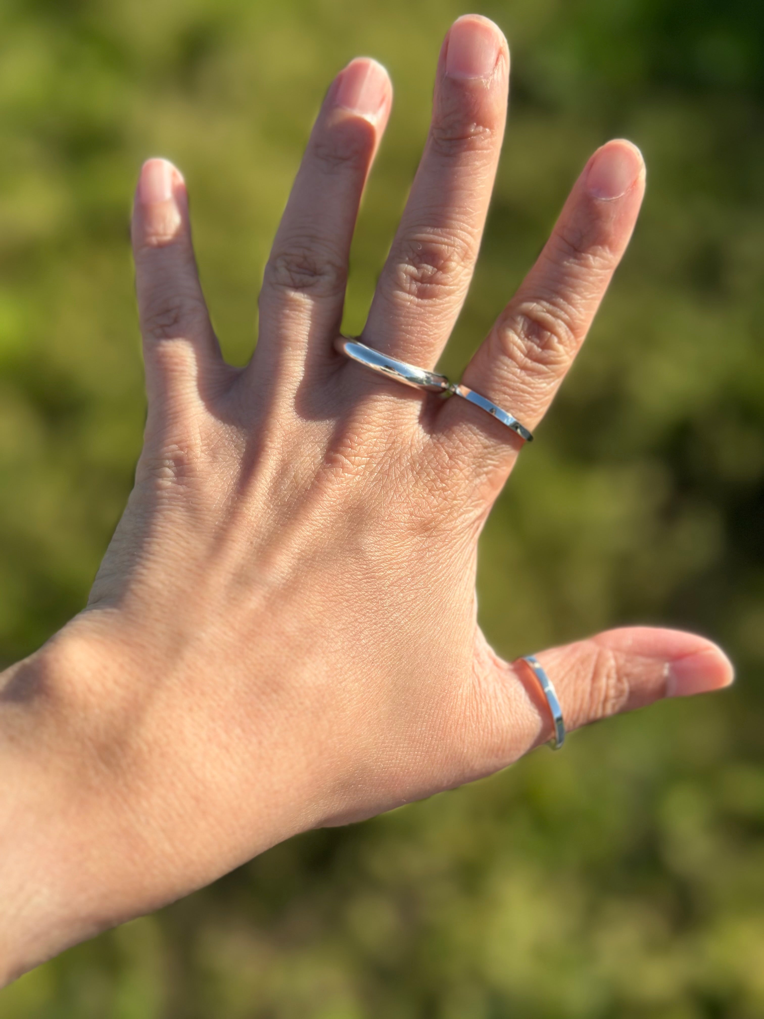 Straight Edge Timeless Sterling Silver Ring - 2 mm