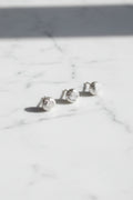 Molten Rounded Stud Earrings - 0.925 Sterling Silver