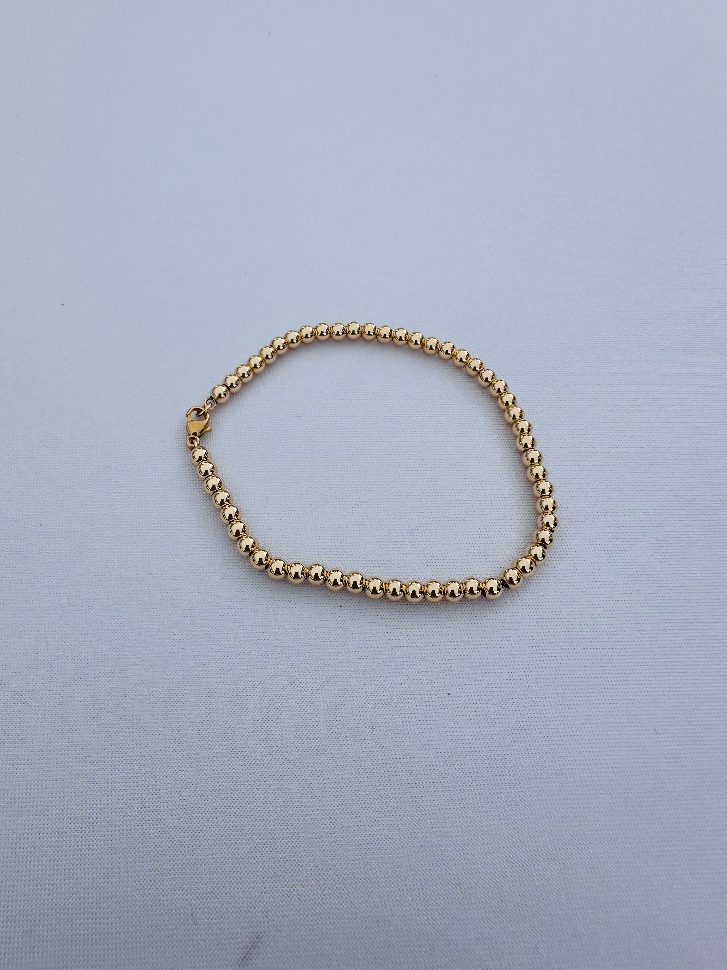 14k Gold-filled Beaded Chain Bracelet
