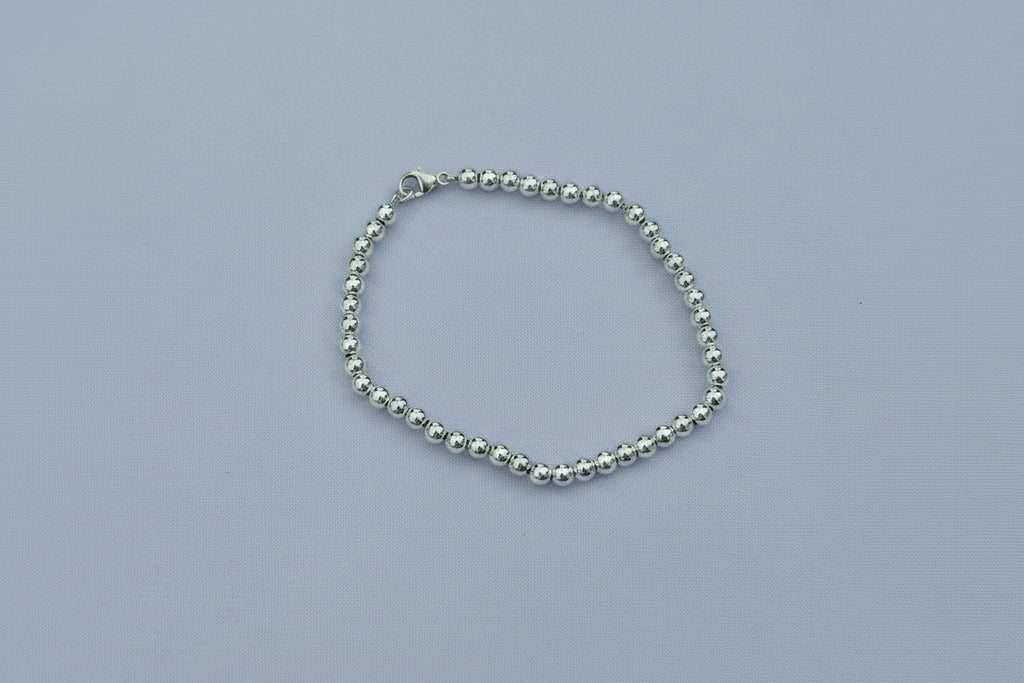Sterling Silver Beaded Chain Bracelet