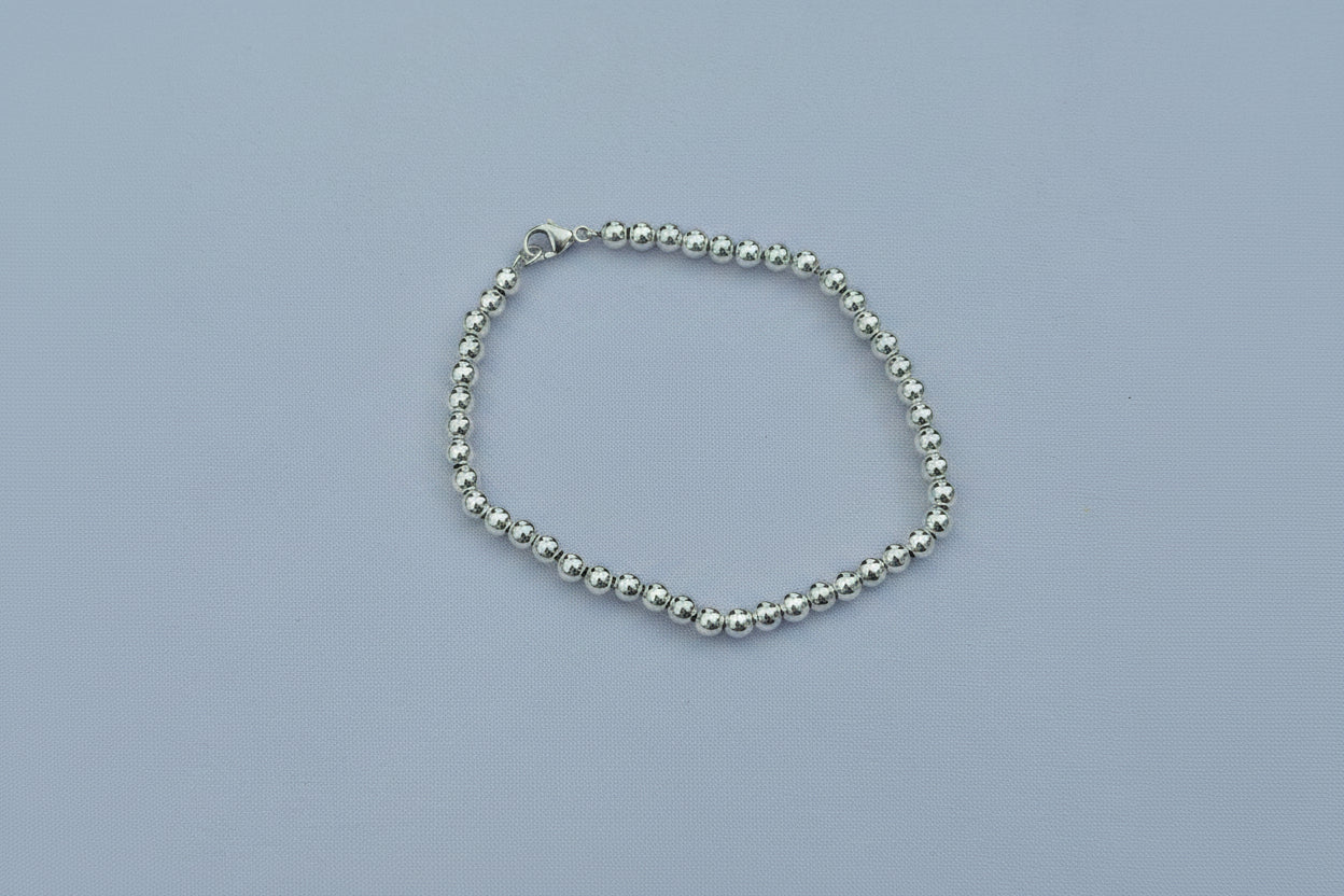 Sterling Silver Beaded Chain Bracelet