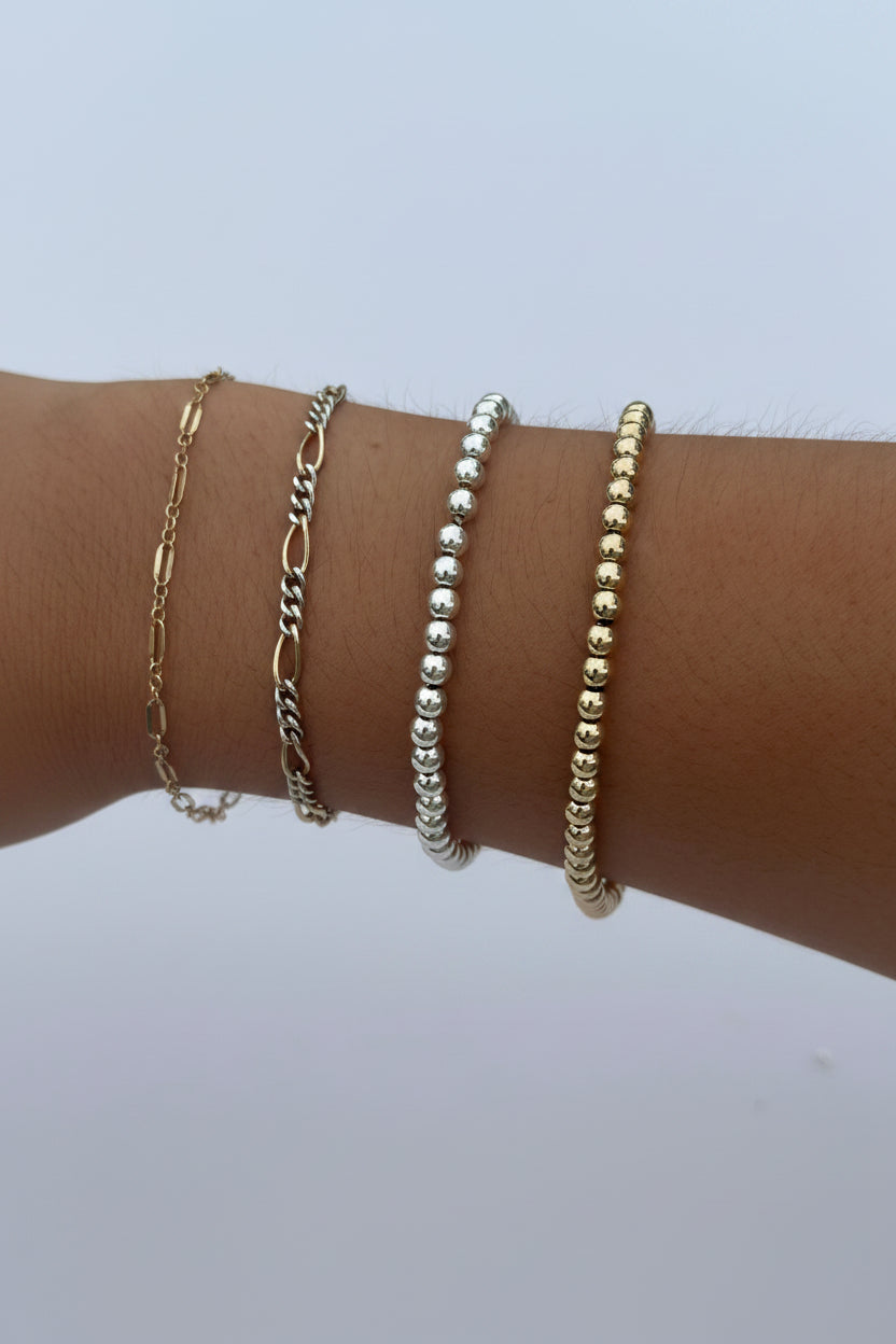 14k Gold-filled Beaded Chain Bracelet
