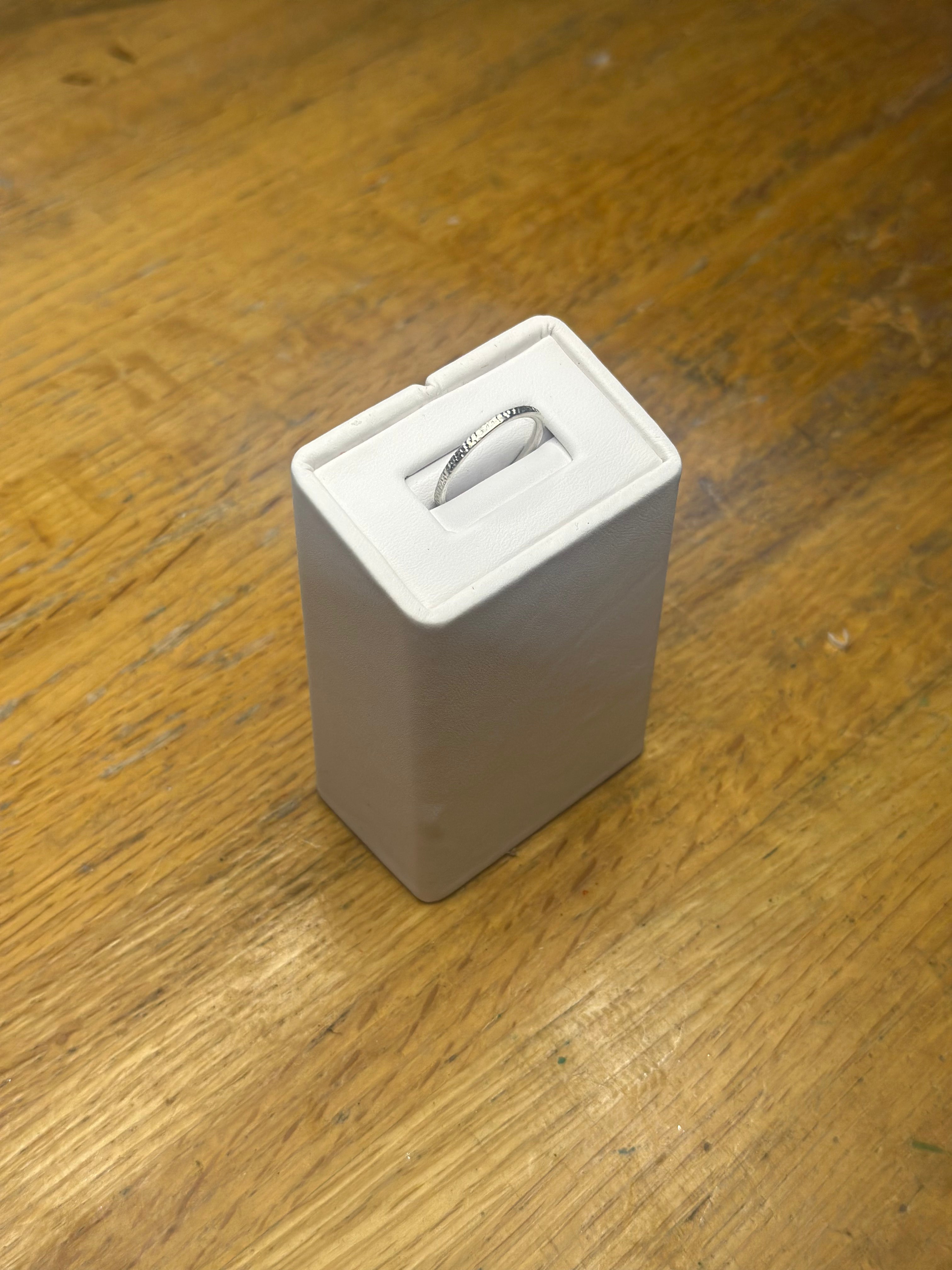 Textured Halo Sterling Silver Ring