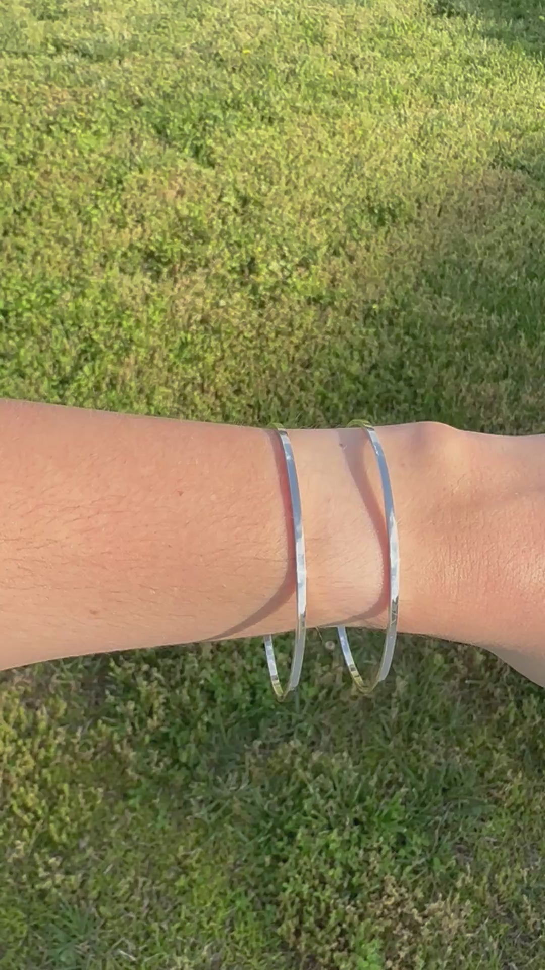 Straight Edge Bangle - 0.925 Sterling Silver