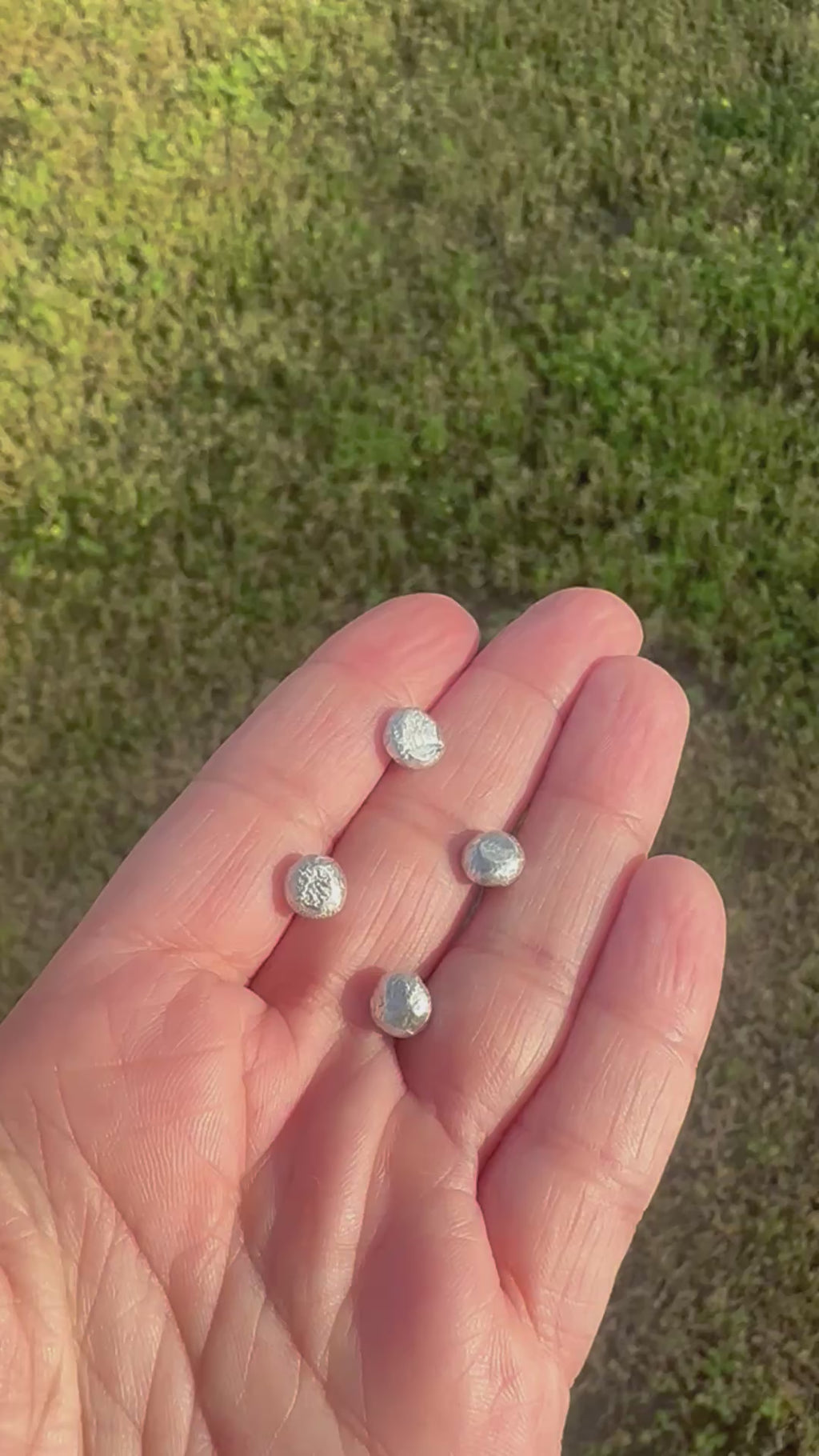 Molten Rounded Stud Earrings - 0.925 Sterling Silver